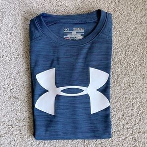 Under Armour Heathered Blue Big Logo Tee